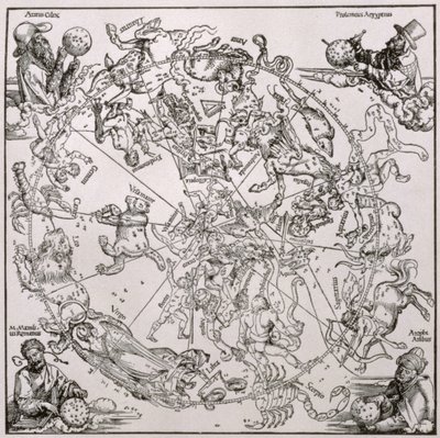 Map of the Northern Sky with Representations of the Constellations by Albrecht Dürer